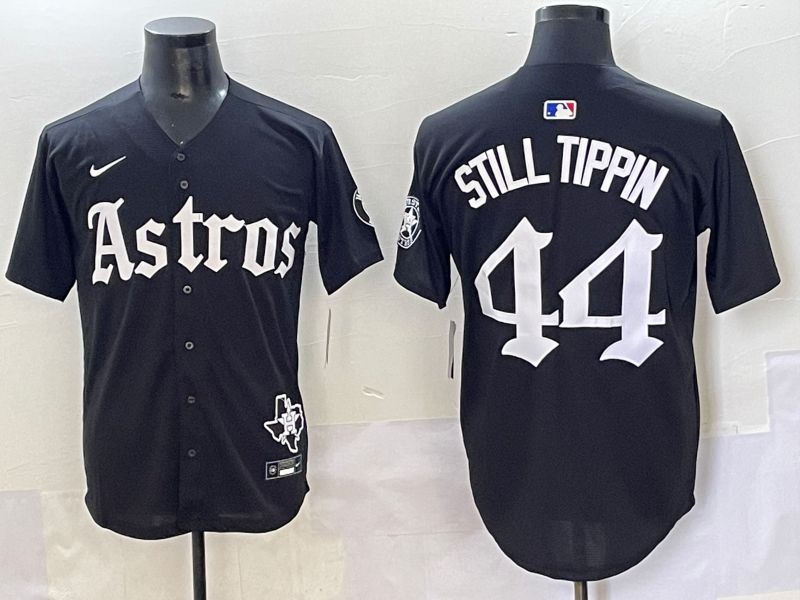 Men 2025 Houston Astros #44 Still Tippin Black Five generations Joint Name Nike MLB Jersey style 1